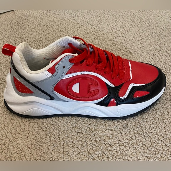 NWOT Champion Red and White Leather Shoes - Picture 5 of 6